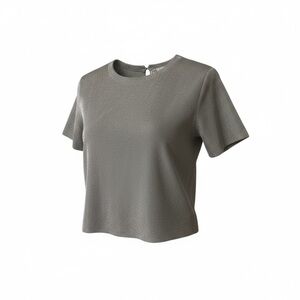 ZARA SHORT SLEEVE METALLIC THREAD KNIT TOP Size L